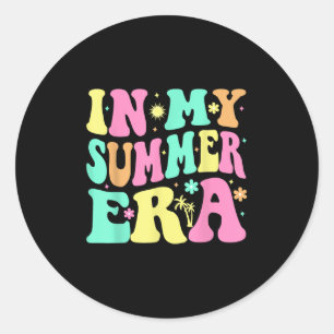 In My Summer Era Groovy Last Day Of School Teacher Classic Round Sticker