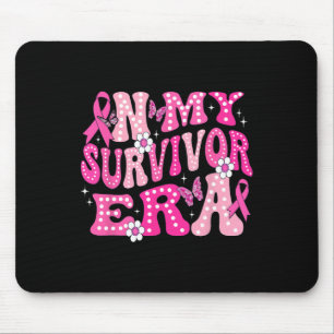 In My Survivor Era Pink Groovy Retro Breast Cancer Mouse Mat