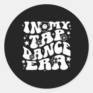 In My Tap Dance Era Retro Groovy Tap Dancer  Classic Round Sticker
