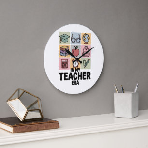 In My Teacher Era Kindergarten Teacher Life Large Clock