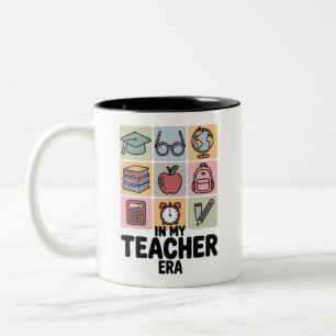 In My Teacher Era Kindergarten Teacher Life Two-Tone Coffee Mug