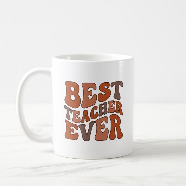 In My Teacher Era – Retro Wavy Personalized Coffee Mug (Left)