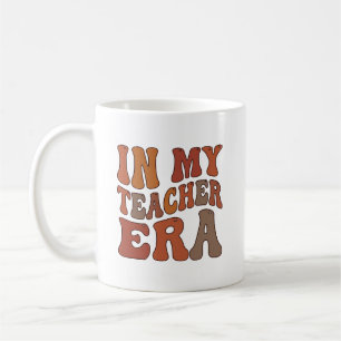 In My Teacher Era Retro Wavy Typography Coffee Mug