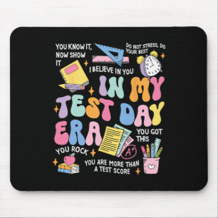 In My Test Day Era Retro Groovy Testing Day Teache Mouse Mat