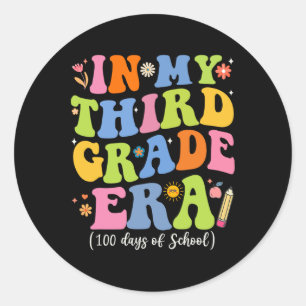 In My Third Grade Era 100 Days Of School Classic Round Sticker