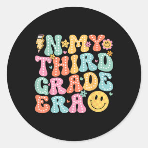 In My Third Grade Era Girl Back To School 3rd Grad Classic Round Sticker