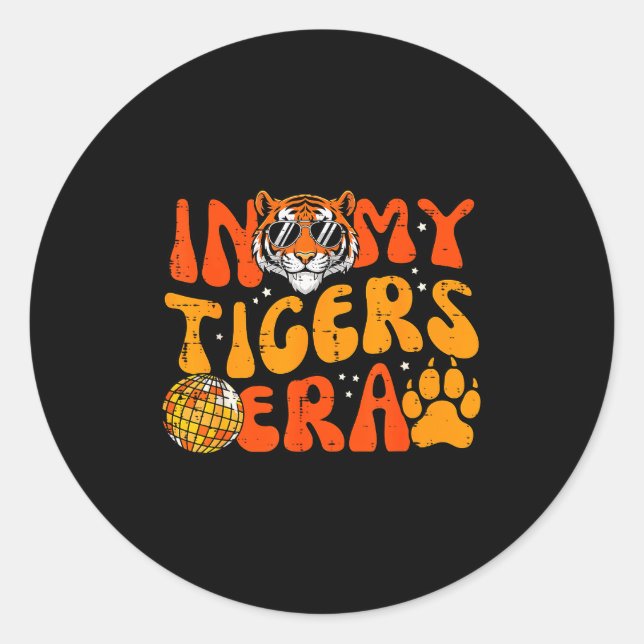 In My Tiger Era Funny Boys Youth Teen Kids Girls M Classic Round Sticker (Front)