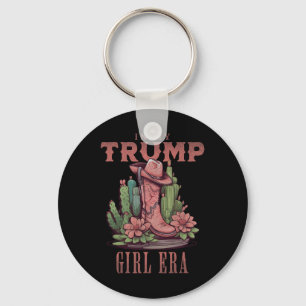 In My Trump Girl Era Western Usa American Cowgirl Key Ring