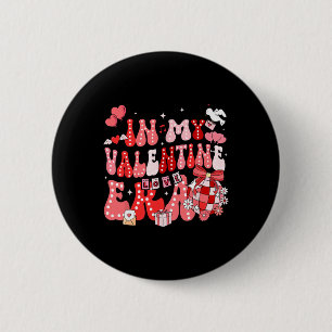 In My Valentine Era Groovy Retro Disco Heart Women 6 Cm Round Badge