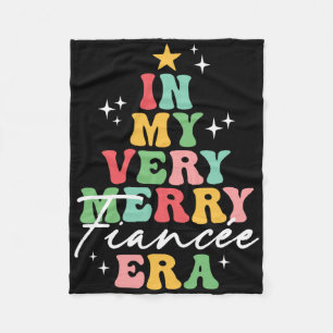 In My Very Merry Fiancée Era Christmas Groovy Matc Fleece Blanket