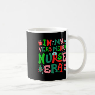 In My Very Merry Nurse Era Cute Retro Groovy Chris Coffee Mug