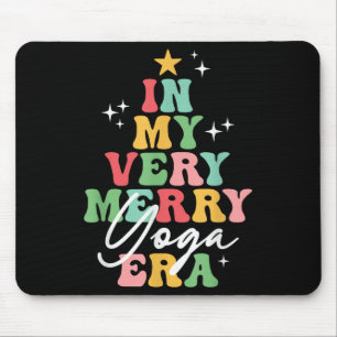 In My Very Merry Yoga Era Yogi Christmas Groovy Re Mouse Mat