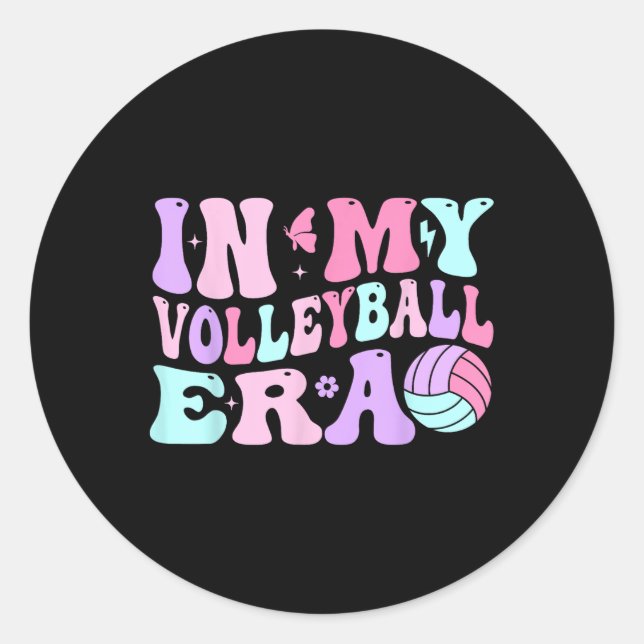 In My Volleyball Era Volleyball Lover Coach Player Classic Round Sticker (Front)