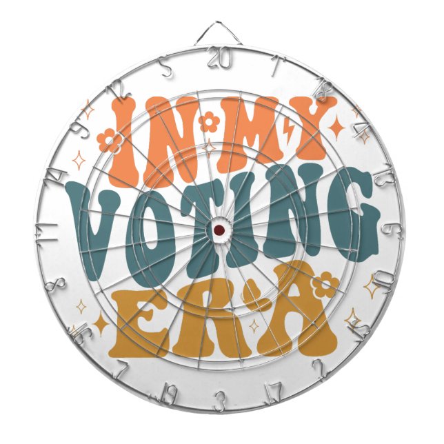 In My Voting Era Retro Wavy Dartboard (Front)