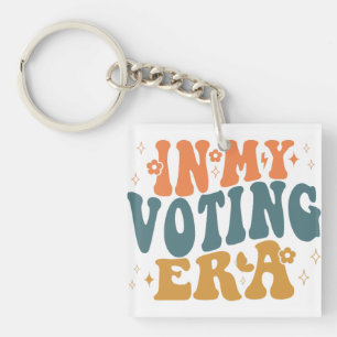 In My Voting Era Retro Wavy Key Ring
