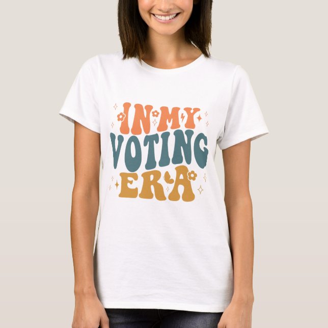 In My Voting Era Retro Wavy T-Shirt (Front)