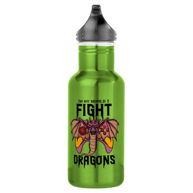 In My World I Fight Dragons 532 Ml Water Bottle (Right)