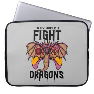 In My World I Fight Dragons Laptop Sleeve