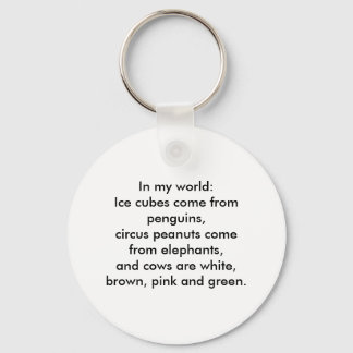 In my world: Ice cubes come from penguins... Key Ring
