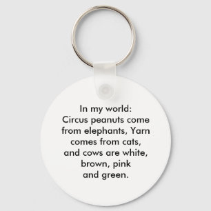 In my world: Yarn comes from cats... Key Ring
