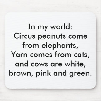 In my world: Yarn comes from cats... Mouse Mat