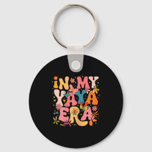 In My Yaya Era Retro Groovy Mothers Day Yaya Butte Key Ring