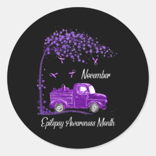 In November Epilepsy Awareness Month for women men Classic Round Sticker