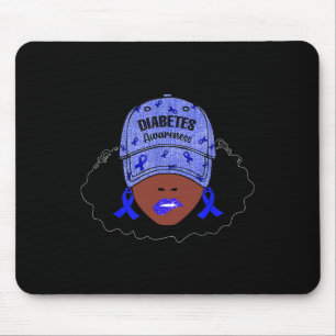 In November We Wear Blue Black Girl Diabetes Aware Mouse Mat