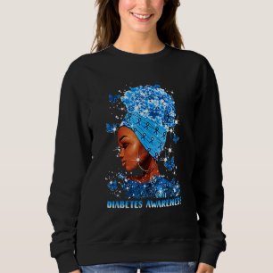 In November We Wear Blue Black Girl Diabetes Aware Sweatshirt