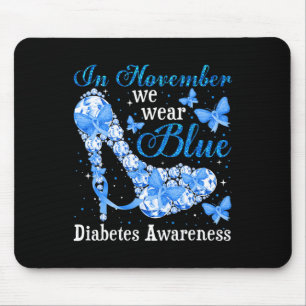 In November We Wear Blue Butterflies Diabetes Awar Mouse Mat