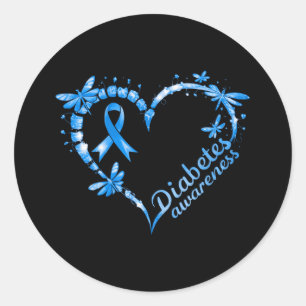 In November We Wear Blue Cure Diabetes Awareness L Classic Round Sticker