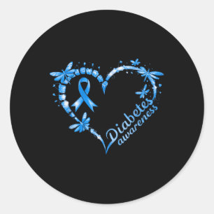 In November We Wear Blue Cure Diabetes Awareness L Classic Round Sticker