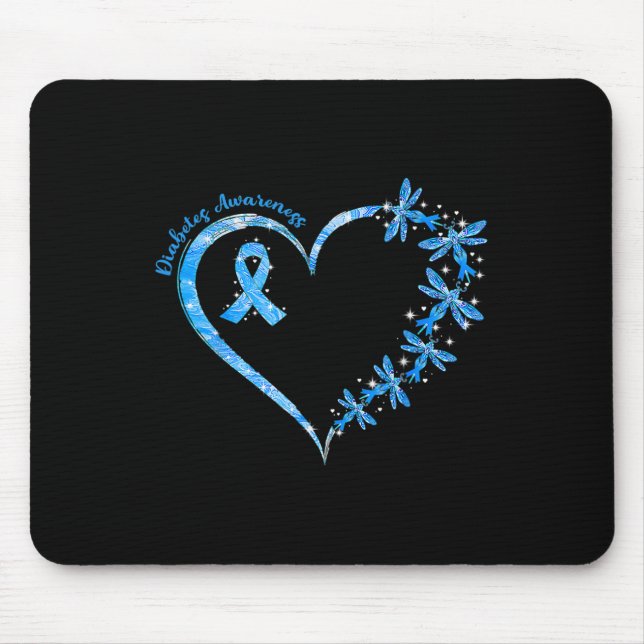 In November We Wear Blue Cure Diabetes Awareness L Mouse Mat (Front)