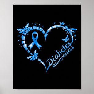 In November We Wear Blue Cure Diabetes Awareness L Poster
