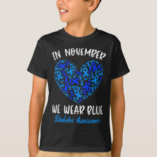 In November we Wear Blue Cure Diabetes Awareness L T-Shirt