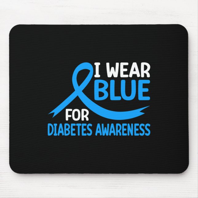 In November We Wear Blue Diabetes Awareness Blue R Mouse Mat (Front)