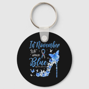 In November We Wear Blue Diabetes Awareness Butter Key Ring