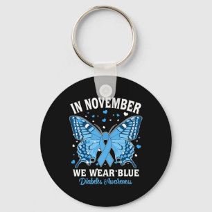 In November We Wear Blue Diabetes Awareness Cute B Key Ring