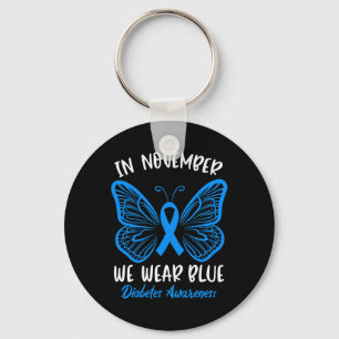 In November we Wear Blue Diabetes Awareness Cute B Key Ring