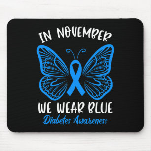 In November we Wear Blue Diabetes Awareness Cute B Mouse Mat