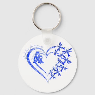 In November We Wear Blue Diabetes Awareness Dragon Key Ring
