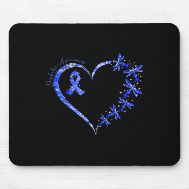 In November We Wear Blue Diabetes Awareness Dragon Mouse Mat (Front)