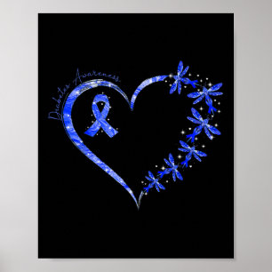 In November We Wear Blue Diabetes Awareness Dragon Poster