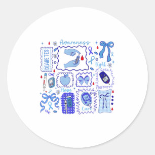 In November We Wear Blue Diabetes Awareness Fight Classic Round Sticker