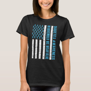 In November We Wear Blue Diabetes Awareness Flag M T-Shirt