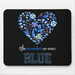 In November We Wear Blue - Diabetes Awareness Flow Mouse Mat