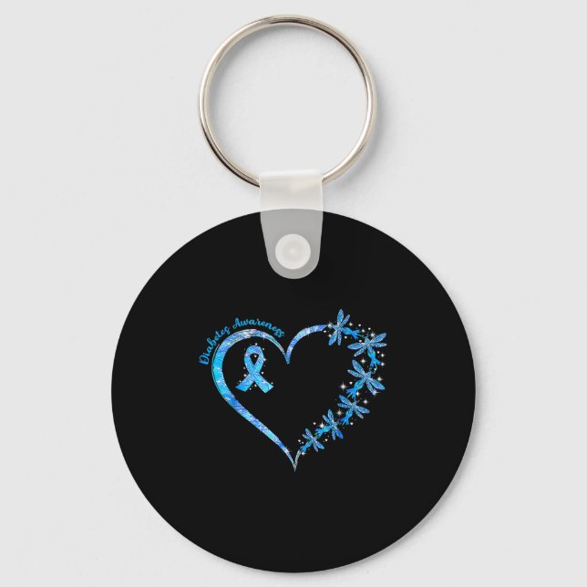In November We Wear Blue Diabetes Awareness Love  Key Ring (Front)