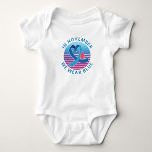 In November We Wear Blue diabetes awareness month Baby Bodysuit