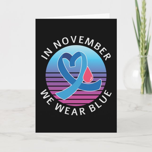 In November We Wear Blue diabetes awareness month Card (Front)