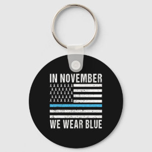 In November We Wear Blue Diabetes Awareness Month Key Ring